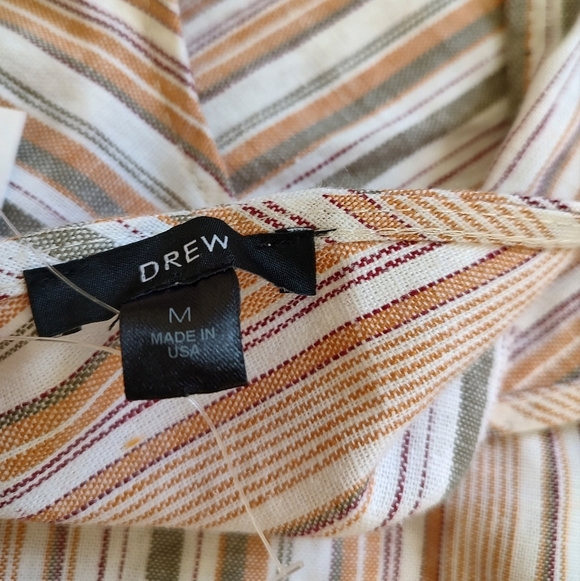 Drew Anthropologie Striped Linen Blend Sleeveless Raw Hem Jumpsuit - Picture 8 of 9